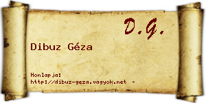 Dibuz Géza névjegykártya