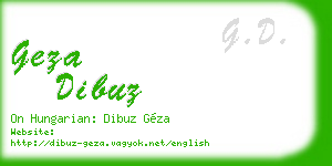 geza dibuz business card